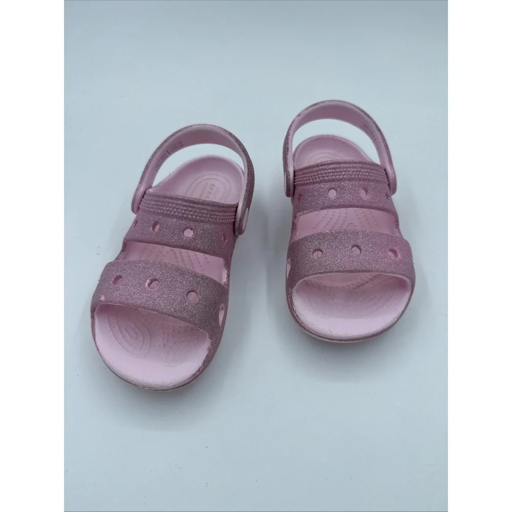 Crocs Toddler's Girls Classic Sandal Pink Milk/Glitter Size 10C